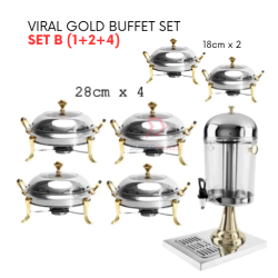 Set B 7 Pcs Viral Gold Buffet Set Ketam Berkas Lauk  Hidangan  Jamuan Katering Set Party Tray Berkas Air