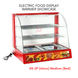 Red DS-2P 66cm Medium Commercial Electric Food Display Warmer Show Case Heating Machine