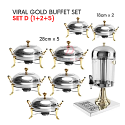 Set D 8 Pcs Viral Gold Buffet Set Ketam Berkas Lauk  Hidangan  Jamuan Katering Set Party Tray Berkas Air