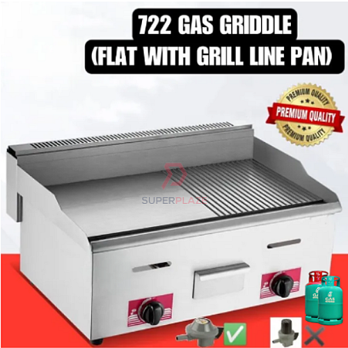 GG-722 XL Griddle Grill Stove Multifunctional Commercial Gas BBQ Fry RotiCanai Western Burger