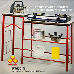Rita RT6301N 3V Tile Top Powder Coated Metal Stove Rack Mosaic Top Multipurpose Kitchen Rack