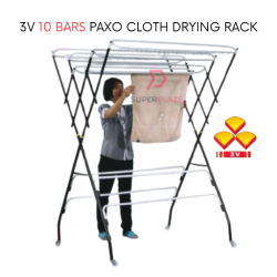 3V 10 Bars Paxo Cloth Drying Rack Outdoor Laundry Hanger Blanket Towel Dryer