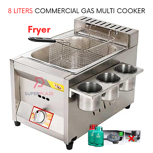 8 Liters Single Stove Gas Multifunctional Cooker Gas Ventilation Deep Fryer Cooker