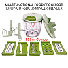 900ml Combo New Hand Pull Mini Chopper Food Processor Speedy Garlic Cutter Shredder Meat Grinder
