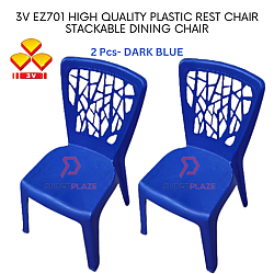 Dark Blue Color 2 Pcs 3V EZ High Quality Stackable Dining Plastic Chair Rest Chair Heavy Duty