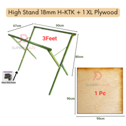 H-KTK plus 1Pc XL Plywood 3Ft High Stand Only 18mm 0.75 Inch Night Market Foldable Table Rack Market Folding Table Stand