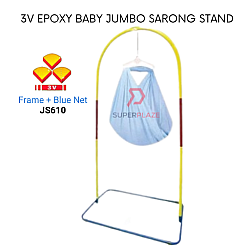 Frame Plus Blue Net No Wheels 3V Epoxy Baby Jumbo Sarong Cradle Rack Infant Cradle Stand Baby Hanger