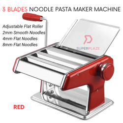 Red 3 Blades Stainless Steel Pasta Maker Machine Noodle Curry Puff Maker Ampia Spaghetti