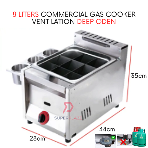 8 Liters Single Stove Gas Multifunctional Cooker Gas Ventilation Deep Oden Cooker
