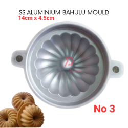 No3 SS Aluminium Bahulu Mould Jelly Mould Acuan Kuih Cara Acuan Kuih Bahulu Pusing Putar Pusar Siput Serbaguna