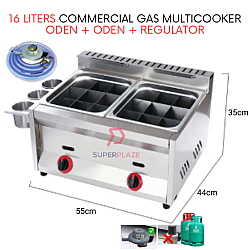 Oden 2 x 8L With Regulator Set Double Gas Multi Functional Cooker Gas Ventilation Deep Noodle Cooker