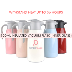 1.9 Liters Insulated Vacuum Flask Hot Water Dispenser Thermal Glass Jar Beverage Pour Out Flask Bekas Air Panas