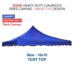 Blue Color 10x10 Feet Roof 100cm 1200D Thick Luxurious Gred Canvas Canopy Tent Top Only Canvas Replacement
