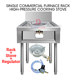Rack plus Stove plus Regulator Single Commercial High Pressure Gas Cooking Stove Furnace Rack