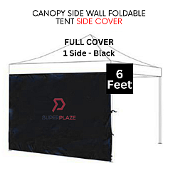 Black 6 Feet Full Cover Canopy Side Wall Foldable Tent Side Wall Cover Rain