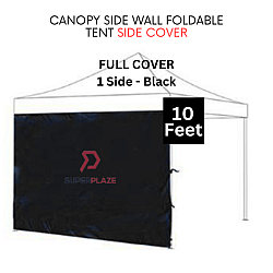 Black 10 Feet Full Cover Canopy Side Wall Foldable Tent Side Wall Cover Rain