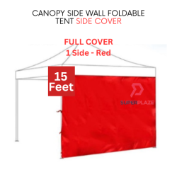 Red 15 Feet Full Cover Canopy Side Wall Foldable Tent Side Wall Cover Rain