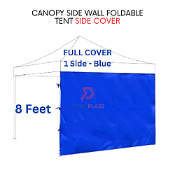 Blue 8 Feet Full Cover Canopy Side Wall Foldable Tent Side Wall Cover Rain