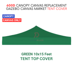 Green 10x15 Feet 600D Colorful Canopy Canvas Replacement Gazebo Canvas Market Tent Cover Only