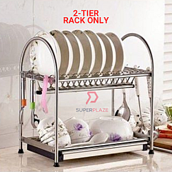 2 Tiers Rack Only SUS304 Multifunction Dish Rack Pinggan Stainless Steel