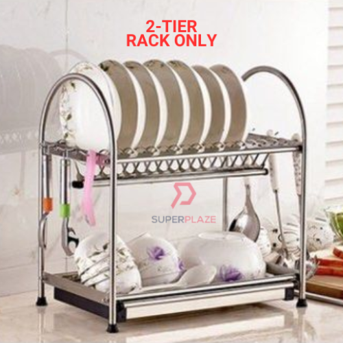 2 Tiers Rack Only SUS304 Multifunction Dish Rack Pinggan Stainless Steel
