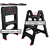 Black 3 Step Pioneer Heavy Duty Ladder Foldable Step Stool Tanggal Plastik