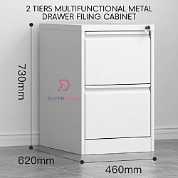2 Tiers Multifunctional Metal Drawer Filing Cabinet Office Cabinet Safety Drawer Steel Locker