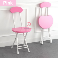 Pink Color Folding Chair Kerusi Solat Camping Chair Stool Study Backrest Chair