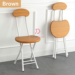 Brown Color Folding Chair Kerusi Solat Camping Chair Stool Study Backrest Chair