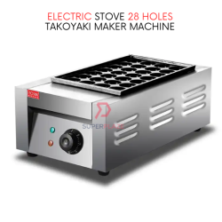28 Holes Electric Stove Takoyaki Maker Machine Octopus Balls Fish Ball Mesin