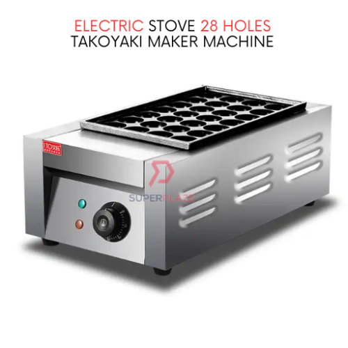 28 Holes Electric Stove Takoyaki Maker Machine Octopus Balls Fish Ball Mesin