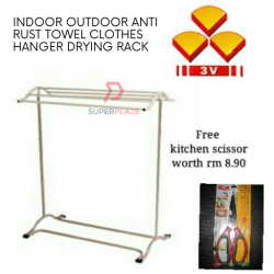 Indoor Outdoor Anti Rust Towel Clothes Hanger Drying Rak Towel