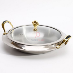 24cm Gold Royal Buffet Serving Set Stainless Steel Basket Furnace Buffet Catering