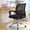 Black 360 Degree Swivel Office Chair Mesh Backrest Kerusi Pejabat Meeting Chair