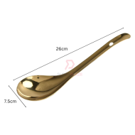 Vintage Gold Plated Serving Spoon Plus Plate Set Self Service Spoon Buffet Korean Style