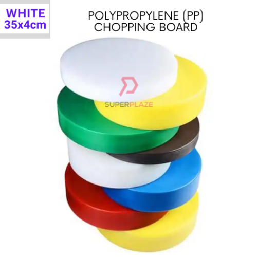 35x4cm White Polypropylene PP Round Chopping Board Papan Pemotong Plastic