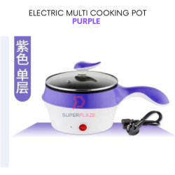 Purple 18cm Mini Multifunction Stainless Steel Electric Cooker Frying Pan Pot Periuk Serbaguna