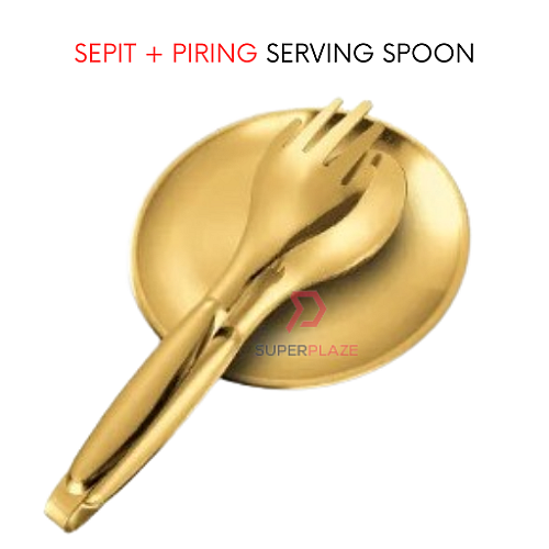 Sepit plus Piring Set Serving Spoon Senduk Lauk Senduk Buffet Tableware