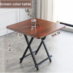 Dark Wood Foldable Dining Table Kitchen Study Picnic Table Meja Makan Meja Lipat