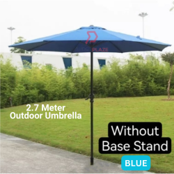 Blue No Base 2.7Meter Patio Garden Umbrella Outdoor Market Table Round Umbrella For Garden Pool Market