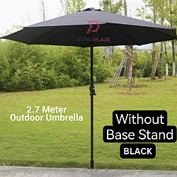 Black No Base 2.7Meter Patio Garden Umbrella Outdoor Market Table Round Umbrella For Garden Pool Market