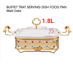 1.8 Liters Multi Color Buffet Tray Serving Dish Food Pan Berkas Lauk Tray Kenduri Hot Plate Buffet Set