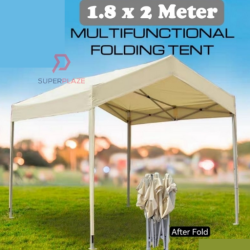 Beige White 1.8x2 Meter Folding Tent Canopy Khemah Lipat Bazaar Canopi Umbrella