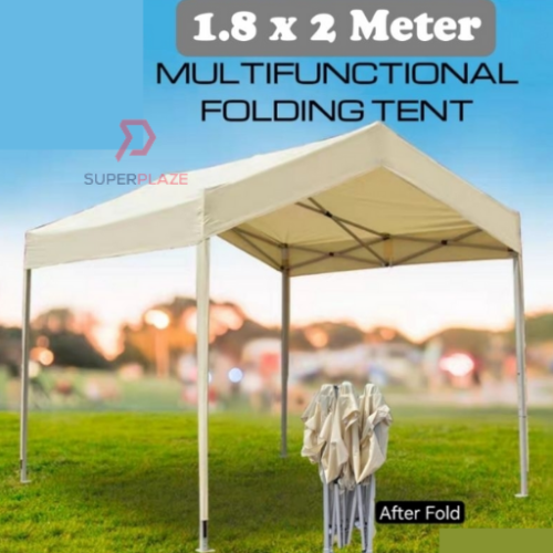 Beige White 1.8x2 Meter Folding Tent Canopy Khemah Lipat Bazaar Canopi Umbrella