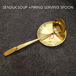 Senduk Soup plus Piring Set Serving Spoon Senduk Lauk Senduk Buffet Tableware