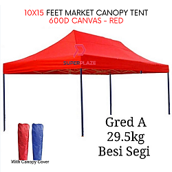 10x15 Feet Red Color 29.5Kg Gred A Roof 80cm Full Set Foldable Canopy Tent Gazebo Folding Portable Tent