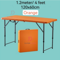 Orange 2x4 Feet Foldable Banquet Table Portable Briefcase Exhibition Folding Picnic Market Table