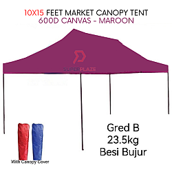 10x15 Feet Maroon Color 23.5Kg Gred B Roof 80cm Full Set Foldable Canopy Tent Gazebo Folding Portable Tent