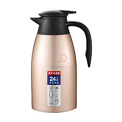 Champagne Gold SUS304 2L Insulated Vacuum Thermal Flask Stainless Steel Flask Jar Coffee Pot