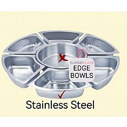 Edge Bowl Only Stainless Steel For 52cm Serving Dome Insert Replacement Edge Bowls